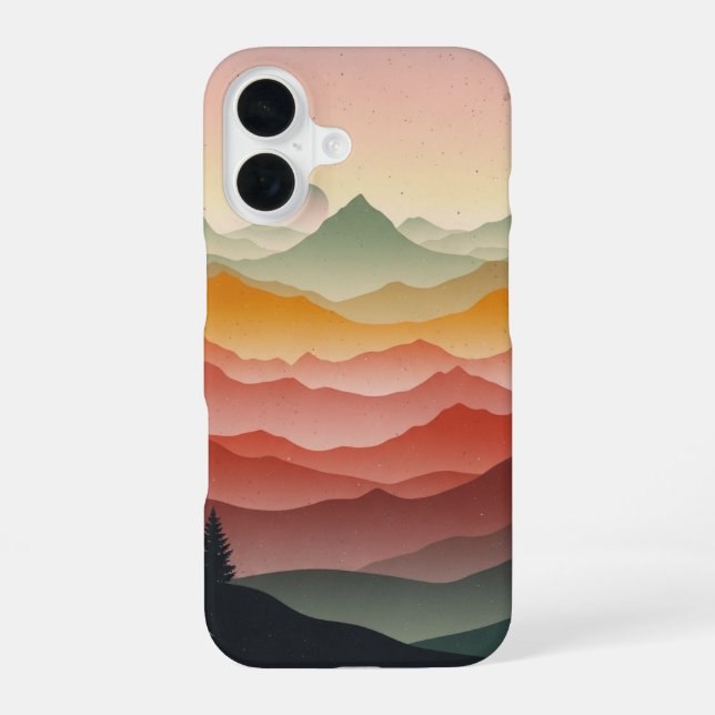 Retro Misty Mountains iPhone Case (Back)