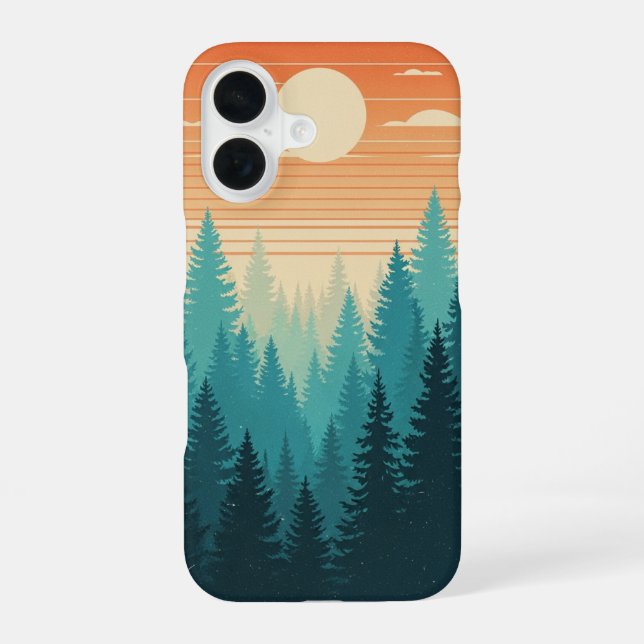 Retro Misty Pines iPhone Case (Back)