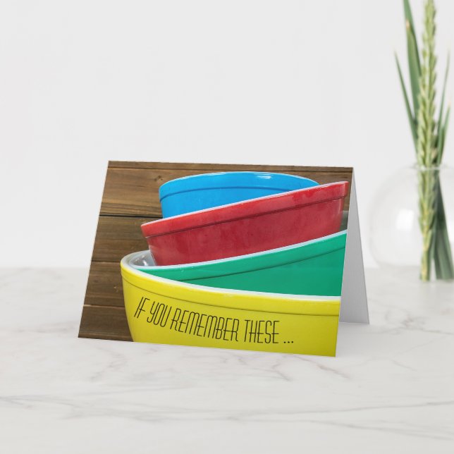 Retro Mixing Bowls Birthday Card (Front)