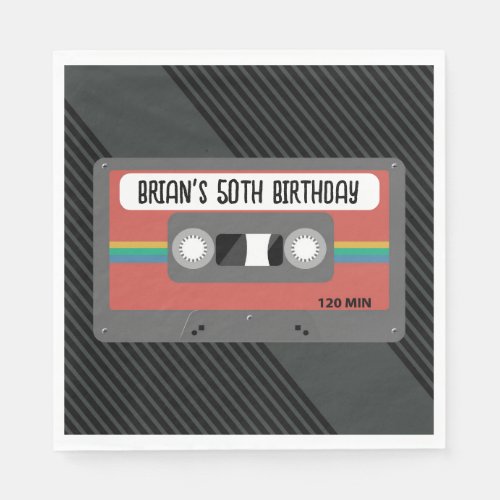 Retro Mixtape Party  Napkins