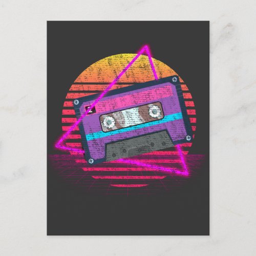 Retro Mixtape Vaporwave Music Sunset Tape Postcard