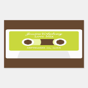 Retro Mixtape Wedding Favor Rectangular Sticker