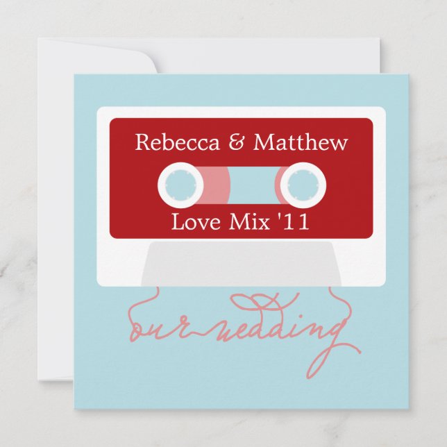 Retro Mixtape Wedding Invitation (Front)