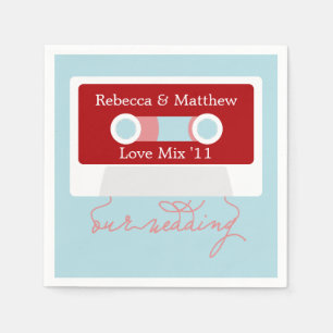 Retro Mixtape Wedding Napkins
