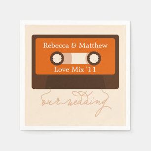 Retro Mixtape Wedding Paper Napkins