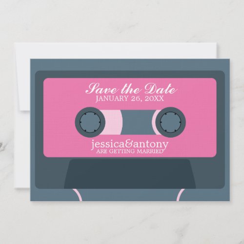 Retro Mixtape Wedding Save the Date