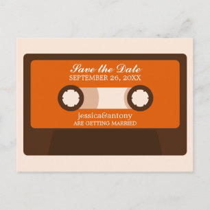 Retro Mixtape Wedding Save the Date Announcement Postcard