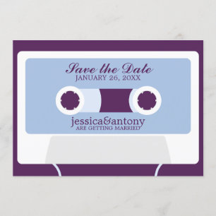 Retro Mixtape Wedding Save the Date Invitation