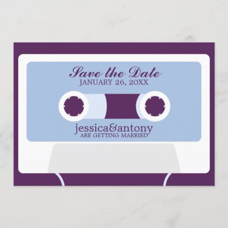 Retro Mixtape Wedding Save The Date Invitation