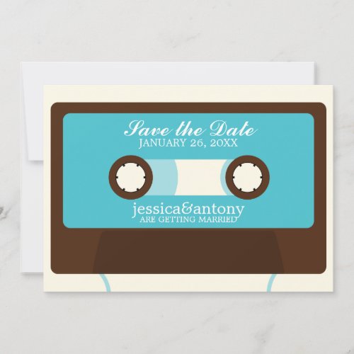 Retro Mixtape Wedding Save the Date Invitation