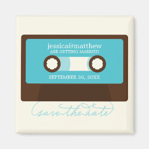 Retro Mixtape Wedding Save the Date Magnet