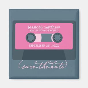 Retro Mixtape Wedding Save the Date Magnet