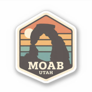 Retro Moab Utah Delicate Arch National Park Sticker