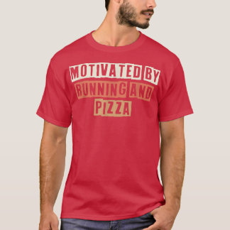 Retro Moactivated By Running And Pizza Funny Joke T-Shirt