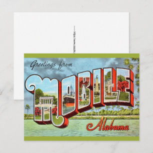 Retro Mobile Alabama Postcard