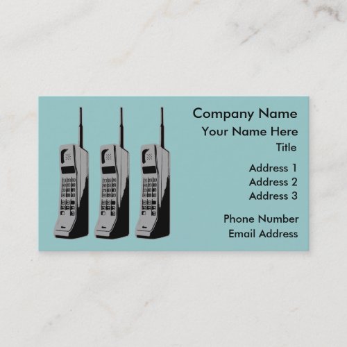 Old School Cell Phones Business Card Templates
