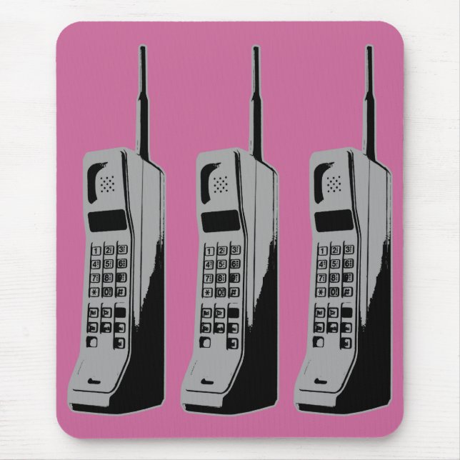 Retro Mobile Phone Graphic Mouse Pad (Front)