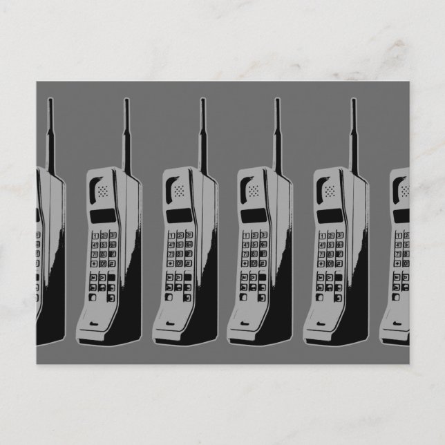 Retro Mobile Phone Graphic Postcard (Front)