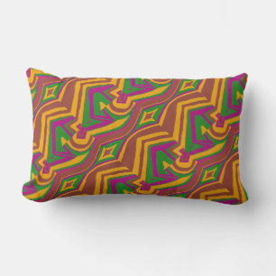 Retro Mod 1960s 1970s warm colorful Pillow