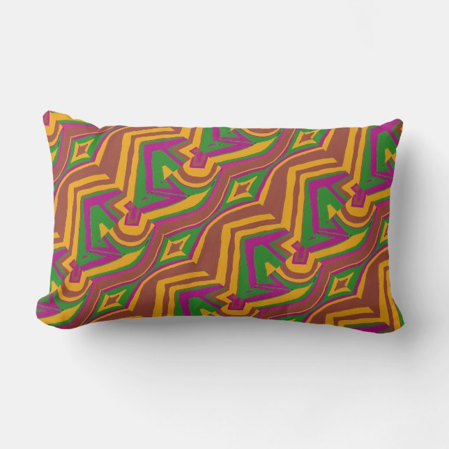 Retro Mod 1960s 1970s warm colorful Pillow (Front)
