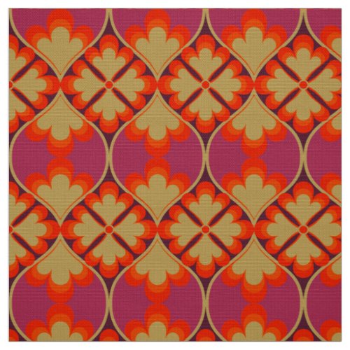 retro mod 60s 70s flower fabric pattern