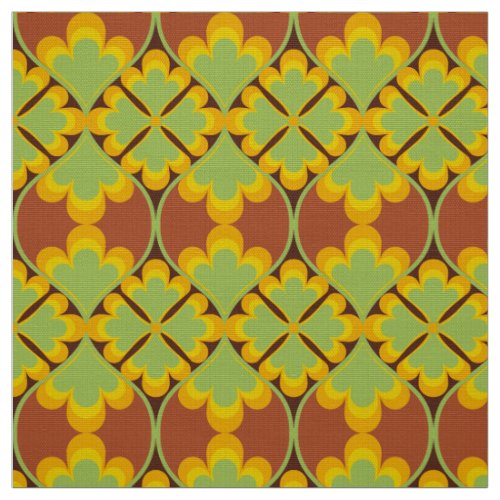 retro mod 60s 70s flower fabric pattern