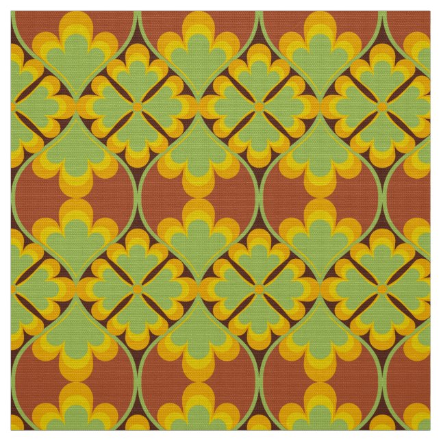 retro mod 60s 70s flower fabric pattern (Swatch)
