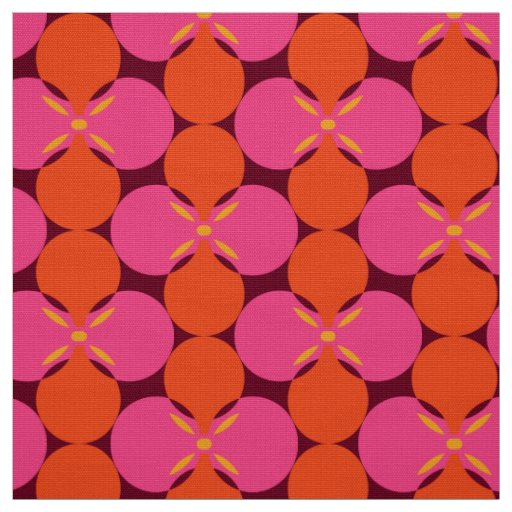 retro mod 60s 70s flower fabric pattern