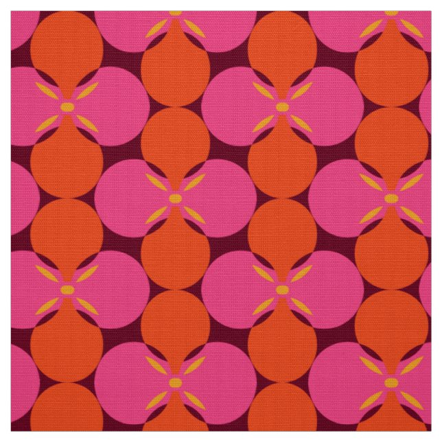 retro mod 60s 70s flower fabric pattern (Swatch)