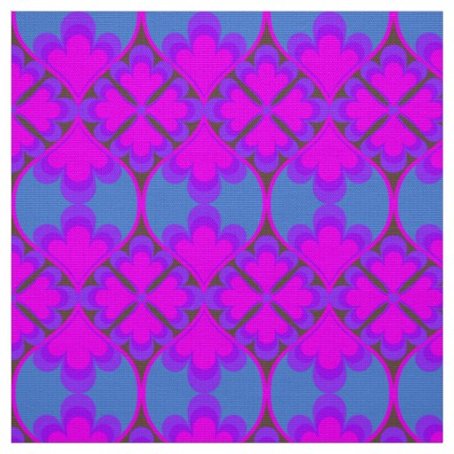 retro mod 60s 70s flower fabric pattern