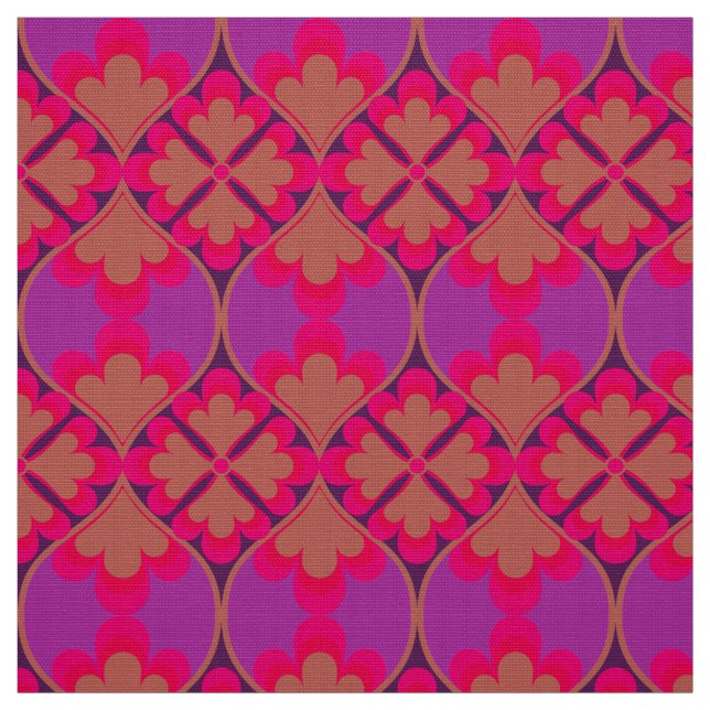 retro mod 60s 70s flower fabric pattern (Swatch)