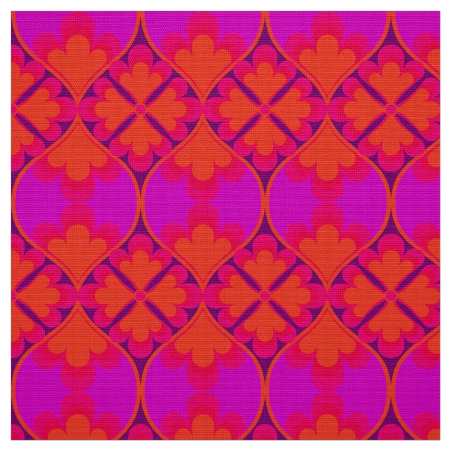 retro mod 60s 70s flower fabric pattern (Swatch)