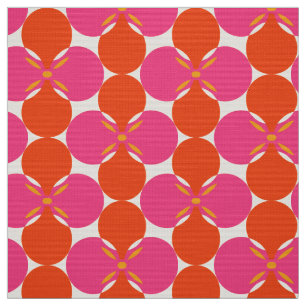 retro mod 60s 70s flower fabric pattern