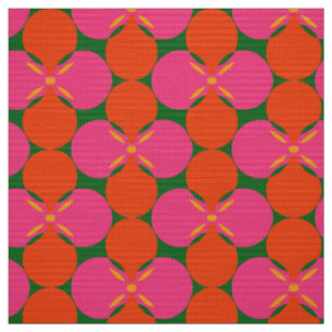 retro mod 60s 70s flower fabric pattern