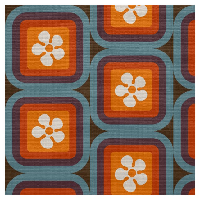 retro mod 60s 70s flower fabric pattern (Swatch)