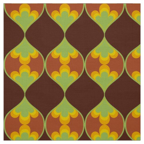 retro mod 60s 70s flower fabric pattern