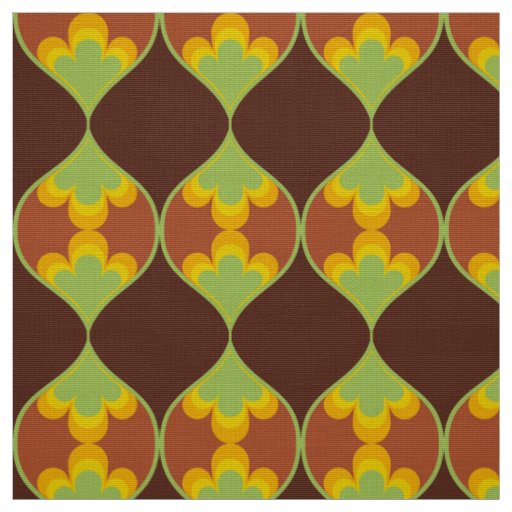 retro mod 60s 70s flower fabric pattern