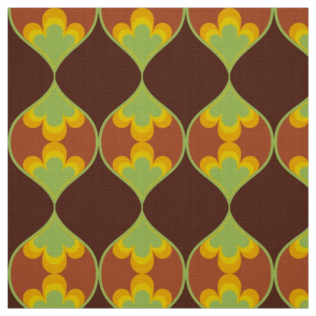 retro mod 60s 70s flower fabric pattern (Swatch)
