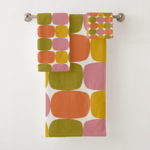 Retro mod 60s 70s towel set