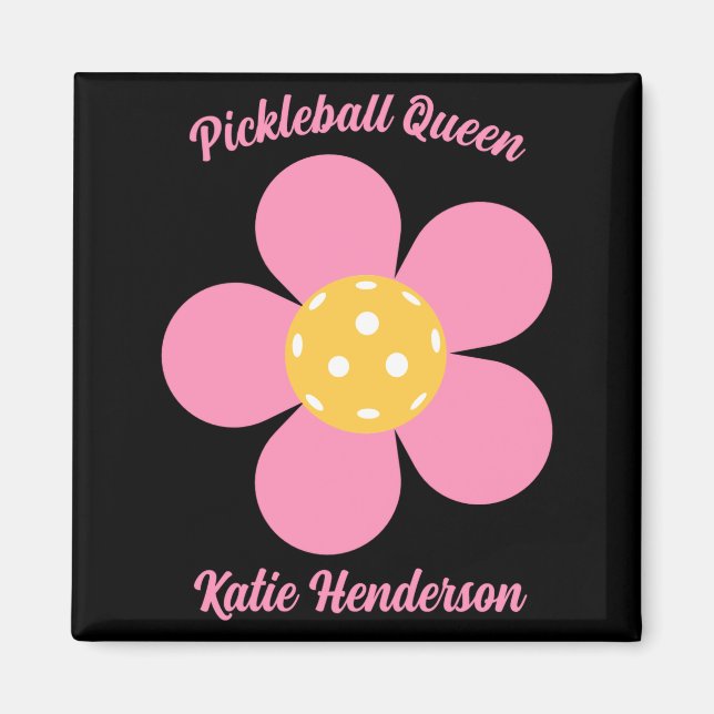 Retro Mod 70s Ckleball Flower D  Magnet (Front)