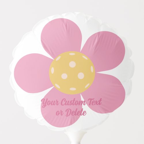 Retro Mod 70s Pickleball Flower Personalized  Balloon