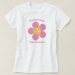 Retro Mod 70s Pickleball Flower Personalized T-Shirt<br><div class="desc">A super fun pickleball Tshirt for your next pickleball party or tournament. Design features a cool mod flower highlighted by a pickleball and your custom text. Add a player name, pickleball club or tournament name, funny saying, etc. Makes the perfect gift/memento for any pickleball party, tournament or event. Get 2...</div>