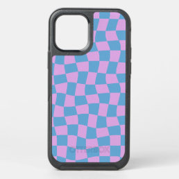 Retro Mod Abstract Checkerboard in Blue and Purple OtterBox Symmetry iPhone 12 Case