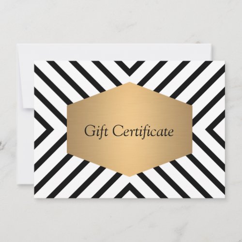 Retro Mod Black and White Pattern Gift Certificate Invites