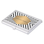 Retro Mod Black and White Pattern Gold Emblem Case