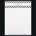 Retro Mod Black and White Pattern Letterhead<br><div class="desc">Coordinates with the Retro Mod Black and White Pattern Business Card Template by 1201AM. An optical black and white pattern creates visual interest on the header of this letterhead design. Your name or business name is minimalistically displayed across the center of the pattern for a unique brand design. © 1201AM...</div>