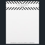 Retro Mod Black and White Pattern Letterhead<br><div class="desc">Coordinates with the Retro Mod Black and White Pattern Business Card Template by 1201AM. An optical black and white pattern creates visual interest on the header of this letterhead design. Your name or business name is minimalistically displayed across the center of the pattern for a unique brand design. © 1201AM...</div>