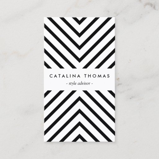 Customizable Retro Mod Black and White Pattern Vertical Business Card