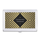 Retro Mod Bold Black and Gold Pattern Card Case