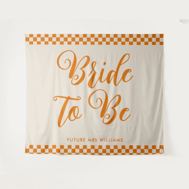 Retro Mod bride to be Bridal Shower Backdrop (Front (Horizontal))